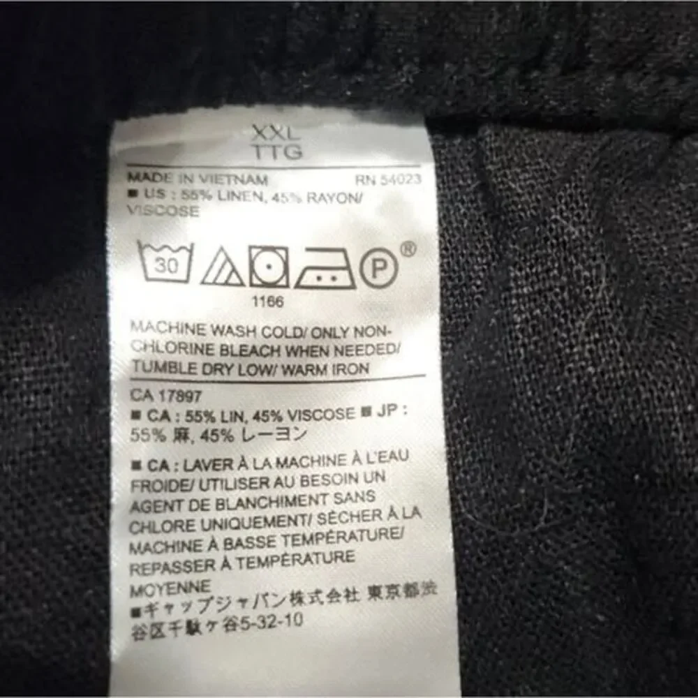 Banana Republic Factory Linen Cargo Jogger Black Size XXL NWT